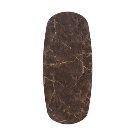 Henders en Hazel Eetkamertafel ovaal 210 x 100 cm. - hpl primo laminato blad - centrale teenpoot graphiet Middenbruin