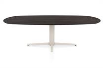 Henders en Hazel CALETTA ronde tafel Eetkamertafel ovaal 240 x 105 cm. - eiken blad - centrale teenpoot crème Burned Antique Silver