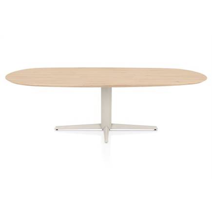 Henders en Hazel Eetkamertafel ovaal 240 x 105 cm. - eiken blad - centrale teenpoot crème Natural