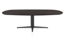 Henders en Hazel CALETTA ronde tafel Eetkamertafel ovaal 240 x 105 cm. - eiken blad - centrale teenpoot graphiet Burned Antique Silver