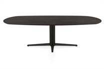 Henders en Hazel CALETTA ronde tafel Eetkamertafel ovaal 240 x 105 cm. - eiken blad - centrale teenpoot rough off black Burned Antique Silver