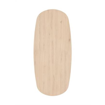 Henders en Hazel Eetkamertafel ovaal 240 x 105 cm. - eiken blad - centrale teenpoot rough off black Natural