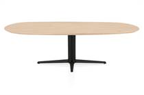 Henders en Hazel CALETTA ronde tafel Eetkamertafel ovaal 240 x 105 cm. - eiken blad - centrale teenpoot rough off black Natural
