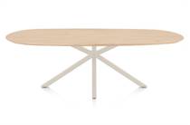 Henders en Hazel CALETTA ronde tafel Eetkamertafel ovaal 240 x 105 cm. - eiken blad - centrale kruispoot crème Natural