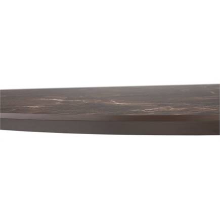 Henders en Hazel Eetkamertafel ovaal 240 x 105 cm. - hpl primo laminato blad - centrale teenpoot rough off black Middenbruin