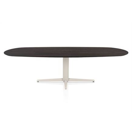 Henders en Hazel Eetkamertafel ovaal 270 x 110 cm. - eiken blad - centrale teenpoot crème Burned Antique Silver