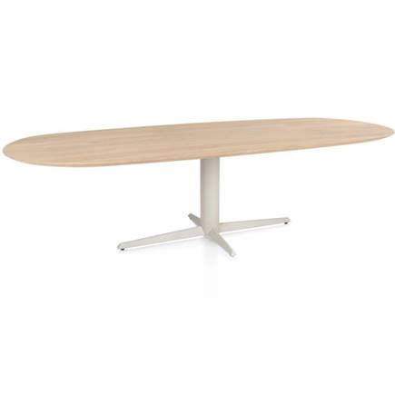 Henders en Hazel Eetkamertafel ovaal 270 x 110 cm. - eiken blad - centrale teenpoot crème Natural