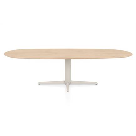 Henders en Hazel Eetkamertafel ovaal 270 x 110 cm. - eiken blad - centrale teenpoot crème Natural