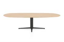 Henders en Hazel CALETTA ronde tafel Eetkamertafel ovaal 270 x 110 cm. - eiken blad - centrale teenpoot graphiet Natural