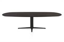 Henders en Hazel CALETTA ronde tafel Eetkamertafel ovaal 270 x 110 cm. - eiken blad - centrale teenpoot rough off black Burned Antique Silver