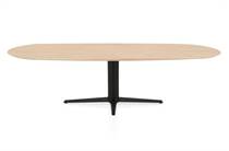 Henders en Hazel CALETTA ronde tafel Eetkamertafel ovaal 270 x 110 cm. - eiken blad - centrale teenpoot rough off black Natural