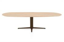 Henders en Hazel CALETTA ronde tafel Eetkamertafel ovaal 270 x 110 cm. - eiken blad - centrale teenpoot steelbrown Natural