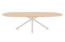 Henders en Hazel CALETTA ronde tafel Eetkamertafel ovaal 270 x 110 cm. - eiken blad - centrale kruispoot crème Natural