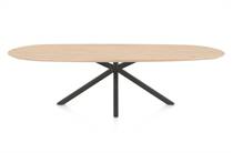 Henders en Hazel CALETTA ronde tafel Eetkamertafel ovaal 270 x 110 cm. - eiken blad - centrale kruispoot graphiet Natural