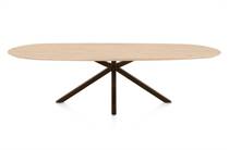 Henders en Hazel CALETTA ronde tafel Eetkamertafel ovaal 270 x 110 cm. - eiken blad - centrale kruispoot steelbrown Natural