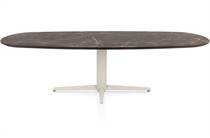 Henders en Hazel CALETTA ronde tafel Eetkamertafel ovaal 270 x 110 cm. - hpl primo laminato blad - centrale teenpoot crème Middenbruin