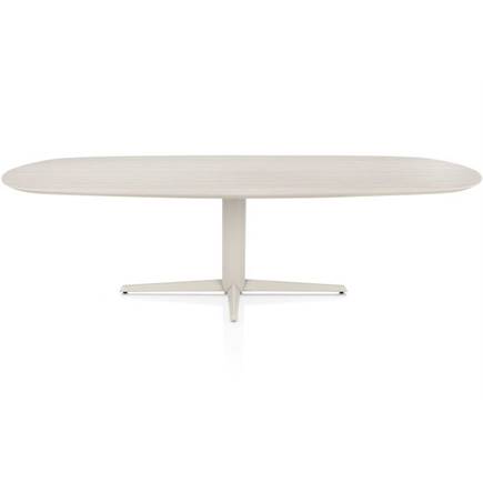 Henders en Hazel Eetkamertafel ovaal 270 x 110 cm. - hpl primo laminato blad - centrale teenpoot crème Travertin