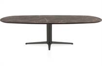 Henders en Hazel CALETTA ronde tafel Eetkamertafel ovaal 270 x 110 cm. - hpl primo laminato blad - centrale teenpoot graphiet Middenbruin