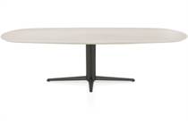 Henders en Hazel CALETTA ronde tafel Eetkamertafel ovaal 270 x 110 cm. - hpl primo laminato blad - centrale teenpoot graphiet Travertin
