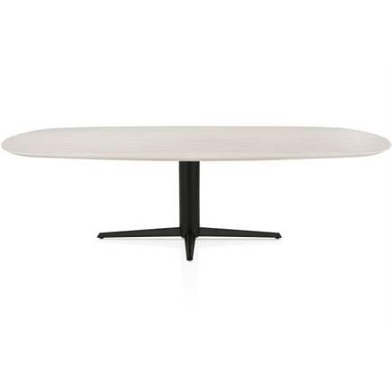 Henders en Hazel Eetkamertafel ovaal 270 x 110 cm. - hpl primo laminato blad - centrale teenpoot rough off black Travertin