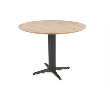 Henders en Hazel Bartafel rond 120 cm. - eiken blad - centrale teenpoot graphiet Natural