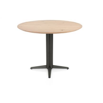 Henders en Hazel Bartafel rond 120 cm. - eiken blad - centrale teenpoot graphiet Natural