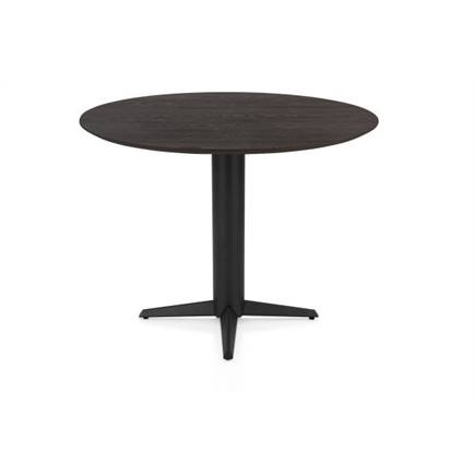 Henders en Hazel Bartafel rond 120 cm. - eiken blad - centrale teenpoot rough off black Basalt