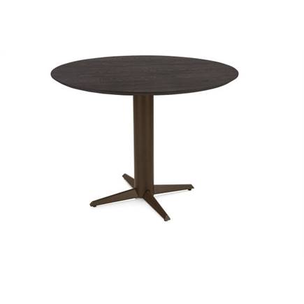 Henders en Hazel Bartafel rond 120 cm. - eiken blad - centrale teenpoot steelbrown Basalt