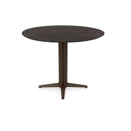 Henders en Hazel Bartafel rond 120 cm. - eiken blad - centrale teenpoot steelbrown Basalt