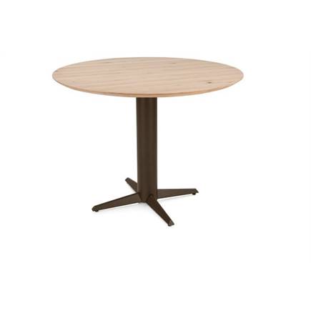 Henders en Hazel Bartafel rond 120 cm. - eiken blad - centrale teenpoot steelbrown Natural