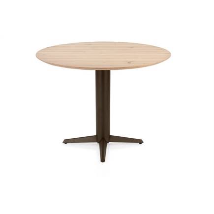 Henders en Hazel Bartafel rond 120 cm. - eiken blad - centrale teenpoot steelbrown Natural