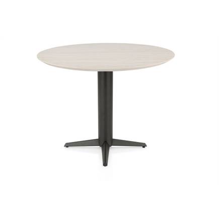 Henders en Hazel Bartafel rond 120 cm. - hpl primo laminato blad - centrale teenpoot graphiet Travertin