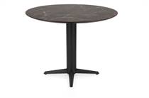 Henders en Hazel CALETTA ronde tafel Bartafel rond 120 cm. - hpl primo laminato blad - centrale teenpoot rough off black Marble Brown