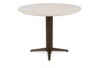 Henders en Hazel CALETTA ronde tafel Bartafel rond 120 cm. - hpl primo laminato blad - centrale teenpoot steelbrown Travertin