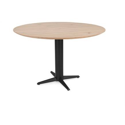 Henders en Hazel Bartafel rond 150 cm. - eiken blad - centrale teenpoot rough off black Natural