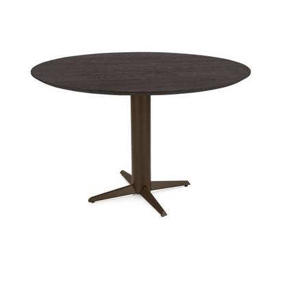 Henders en Hazel Bartafel rond 150 cm. - eiken blad - centrale teenpoot steelbrown Basalt