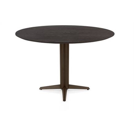 Henders en Hazel Bartafel rond 150 cm. - eiken blad - centrale teenpoot steelbrown Basalt