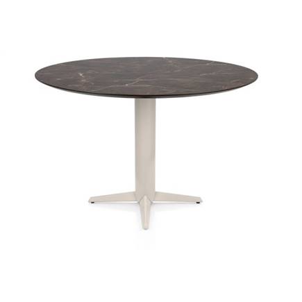 Henders en Hazel Bartafel rond 150 cm. - hpl primo laminato blad - centrale teenpoot crème Marble Brown