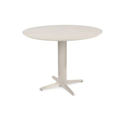 Henders en Hazel Bartafel rond 150 cm. - hpl primo laminato blad - centrale teenpoot crème Travertin