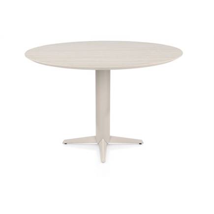 Henders en Hazel Bartafel rond 150 cm. - hpl primo laminato blad - centrale teenpoot crème Travertin