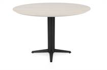 Henders en Hazel CALETTA ronde tafel Bartafel rond 150 cm. - hpl primo laminato blad - centrale teenpoot rough off black Travertin