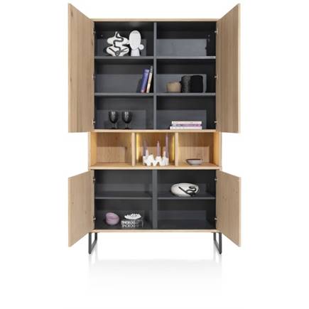 Henders en Hazel 123 cm - 4-deuren + 3-niches (+ LED)
