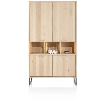 Henders en Hazel 123 cm - 4-deuren + 3-niches (+ LED)