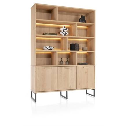 Henders en Hazel buffet 150 cm - 3-deuren + 9-niches (+ LED)