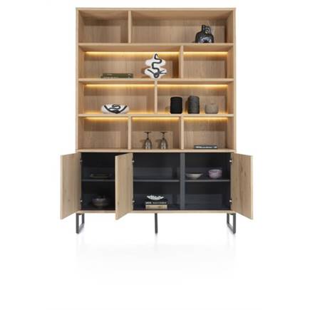 Henders en Hazel buffet 150 cm - 3-deuren + 9-niches (+ LED)