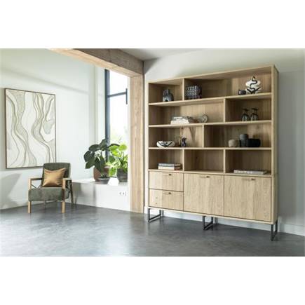 Henders en Hazel buffet 181 cm - 2-deuren + 2-laden + 9-niches (+ LED)