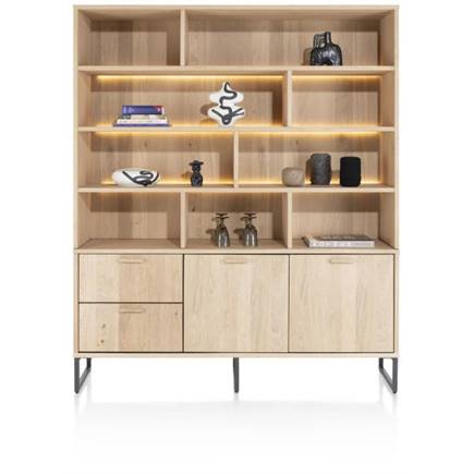 Henders en Hazel buffet 181 cm - 2-deuren + 2-laden + 9-niches (+ LED)