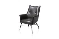 Henders en Hazel CHIARA fauteuil pocketvering - leder Laredo Off Black