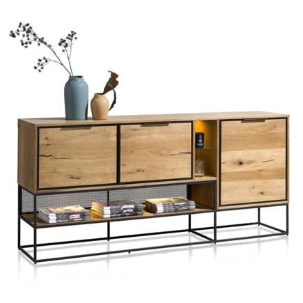Henders en Hazel 190 cm - 3-deuren + 3-niches (+ LED)