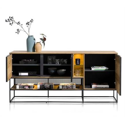Henders en Hazel 190 cm - 3-deuren + 3-niches (+ LED)